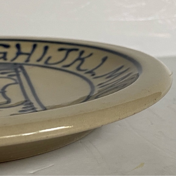 Baby Plate Child’s Alphabet Cornish Hill Pottery NH Vintage 1988 Hand Made EUC - Picture 13 of 16